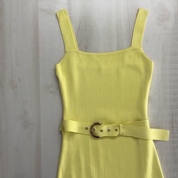Guess by Marciano Dresses & Skirts - MARCIANO x guess yellow bamboo belted stretch mini dress event wedding travel S